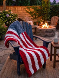 Hand Made - Chunky Knit American Flag Blanket